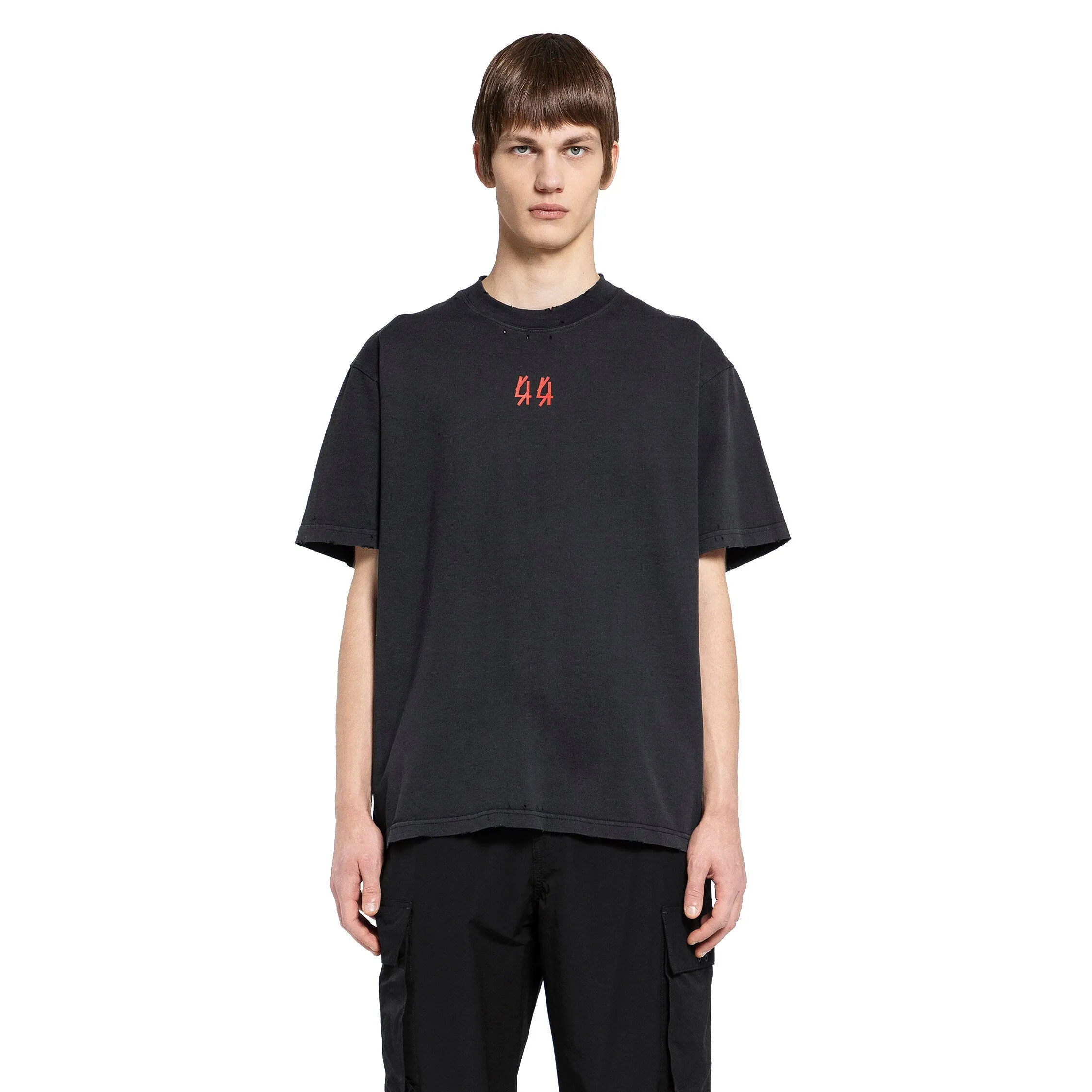 44 LABEL GROUP MAN BLACK T-SHIRTS & TANK TOPS