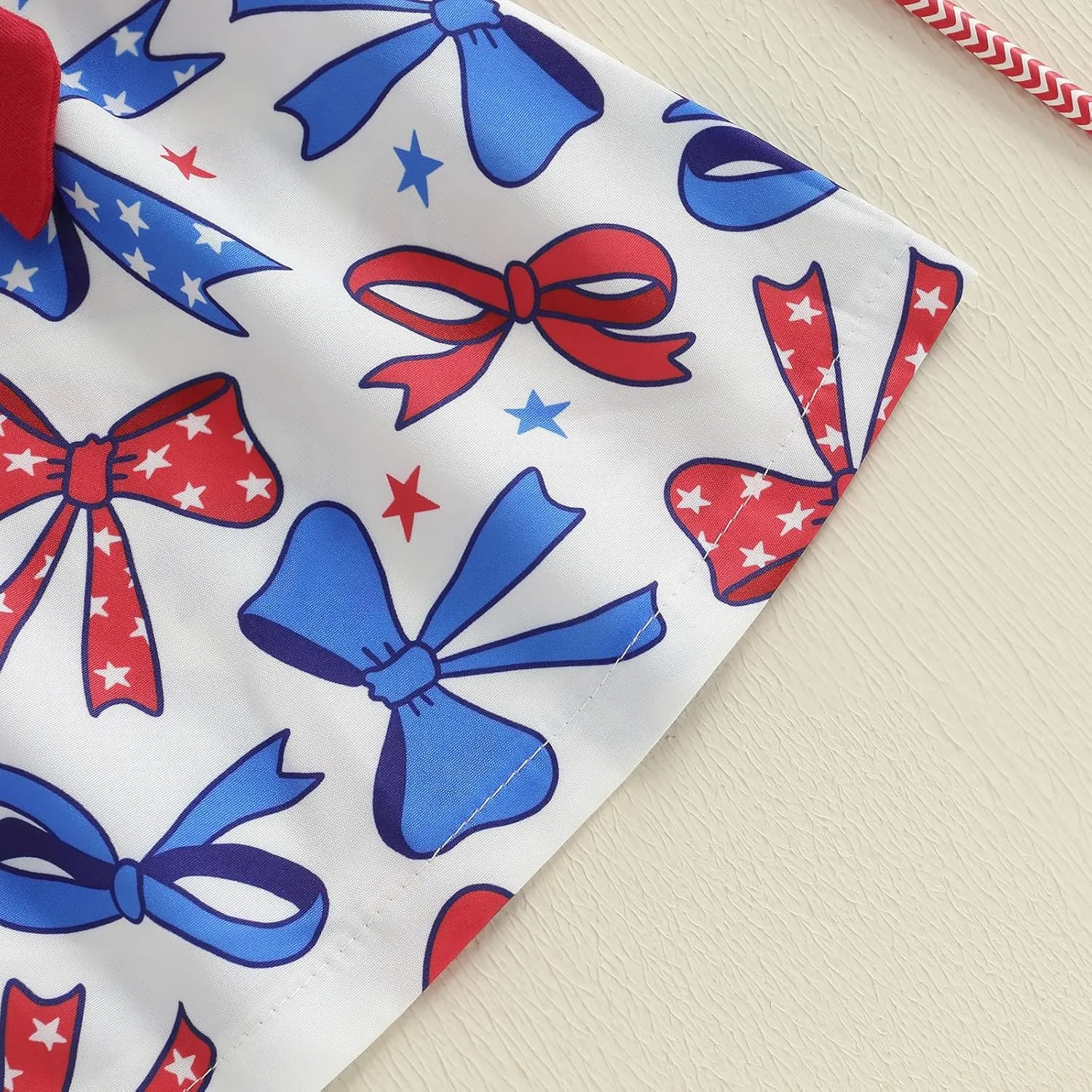 4th of July Toddler Girl Outfit Fourth of July USA/Bow/Flag Print Smocked Dress Little Girls Independence Day Clothes