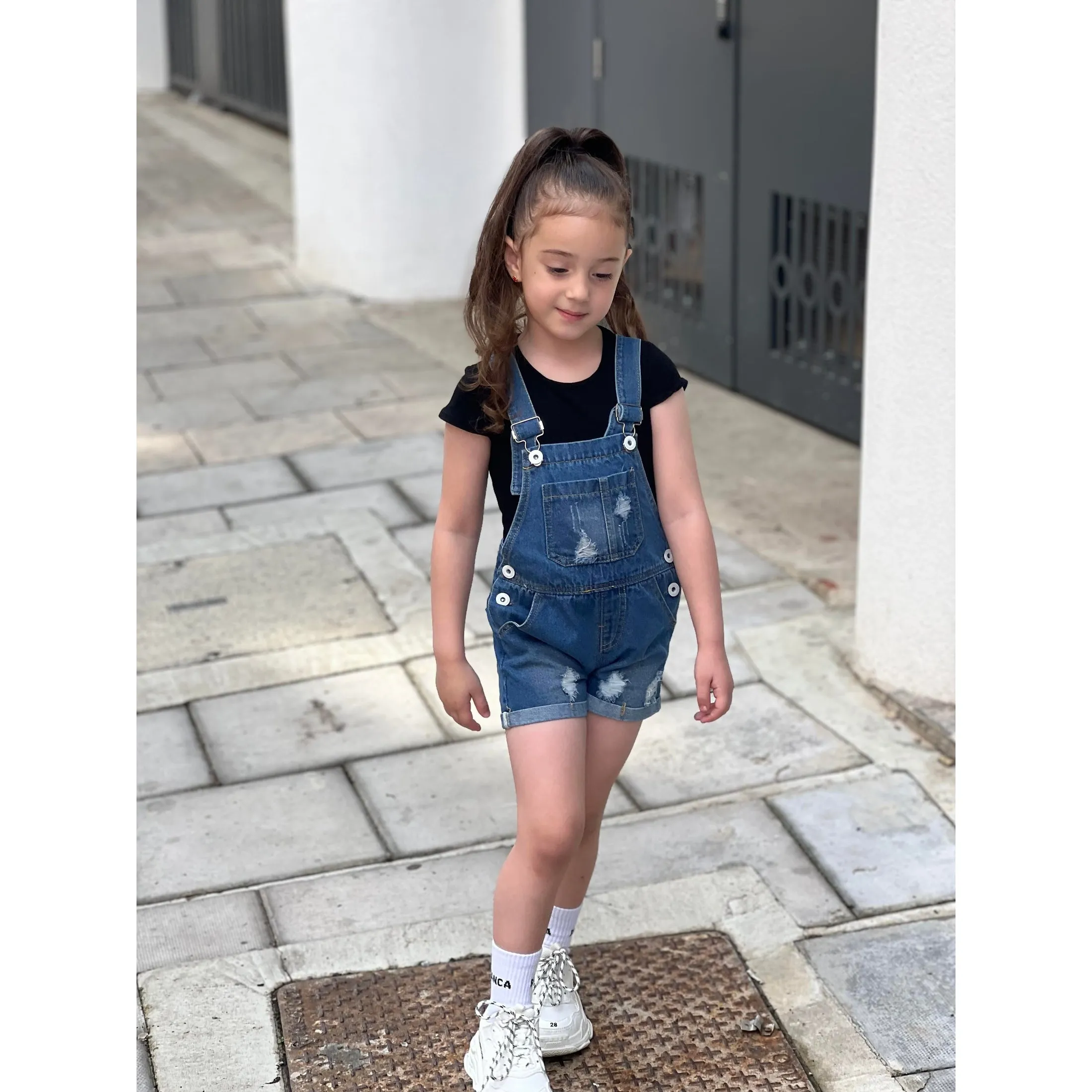 Baby Toddler Ripped Style Denim Shortalls