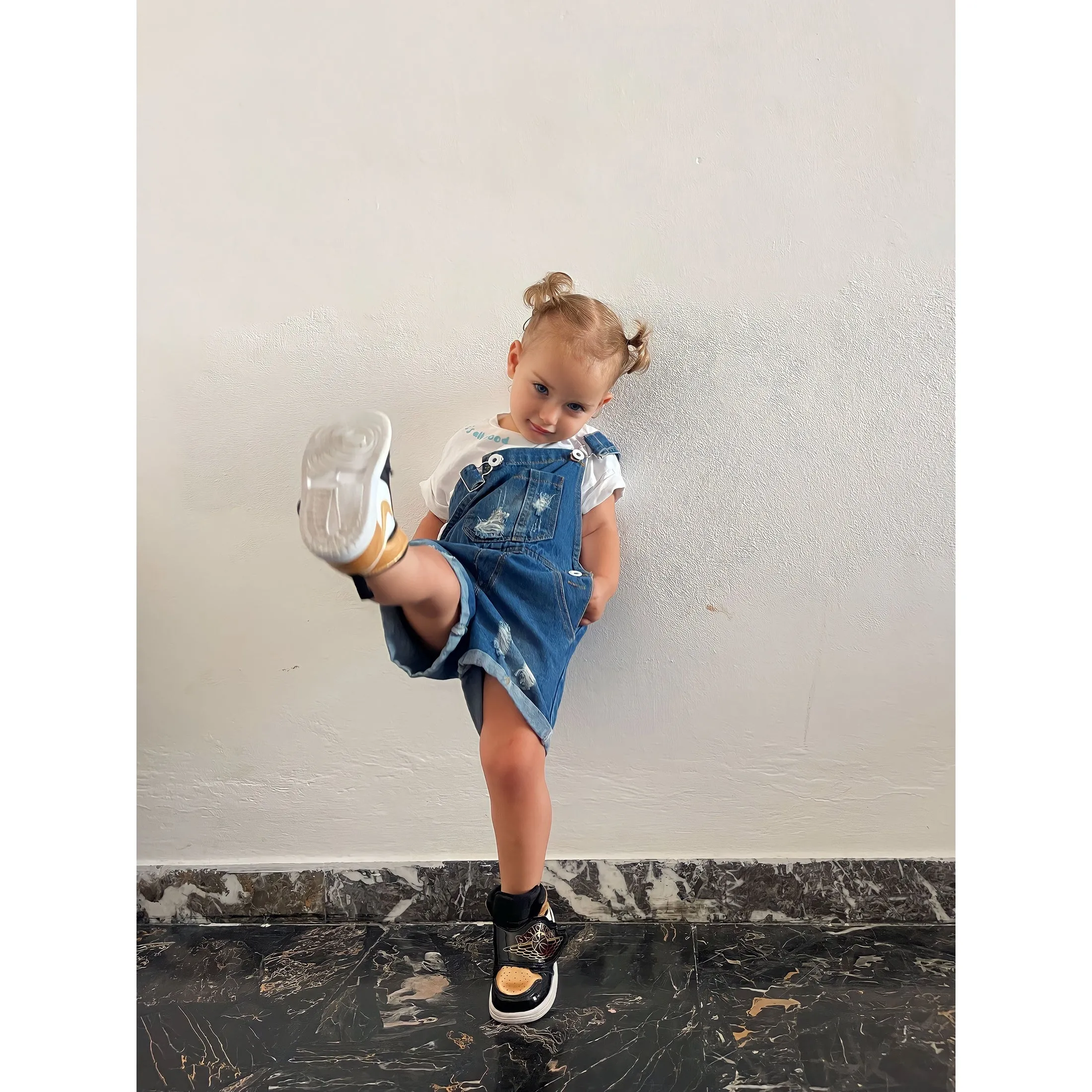 Baby Toddler Ripped Style Denim Shortalls