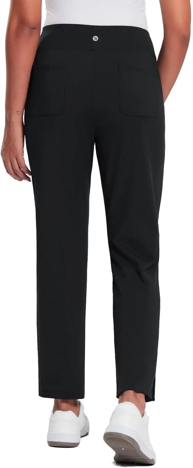 baleaf Women's Pants with Zipper Pockets Stretch Golf Pants High Waist Travel Athletic Work Casual UPF50 