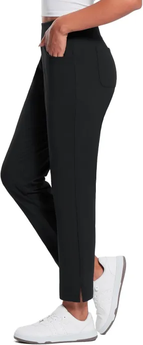 baleaf Women's Pants with Zipper Pockets Stretch Golf Pants High Waist Travel Athletic Work Casual UPF50 