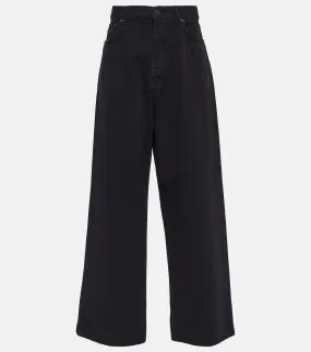 Balenciaga Low Rise Wide Leg Jeans, Black