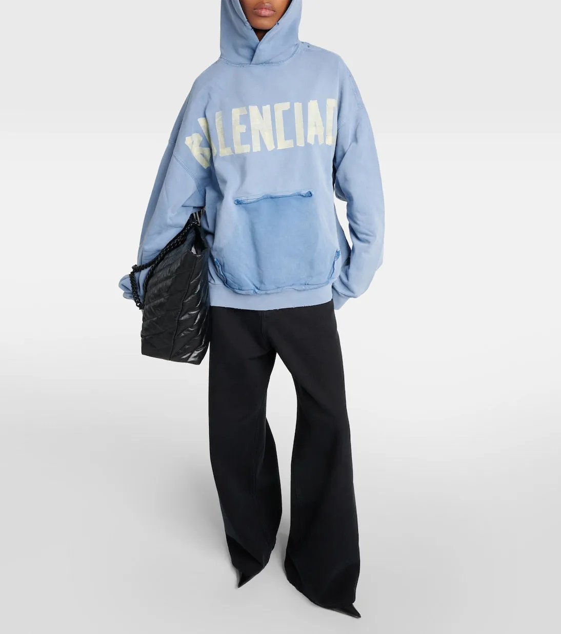 Balenciaga Low Rise Wide Leg Jeans, Black
