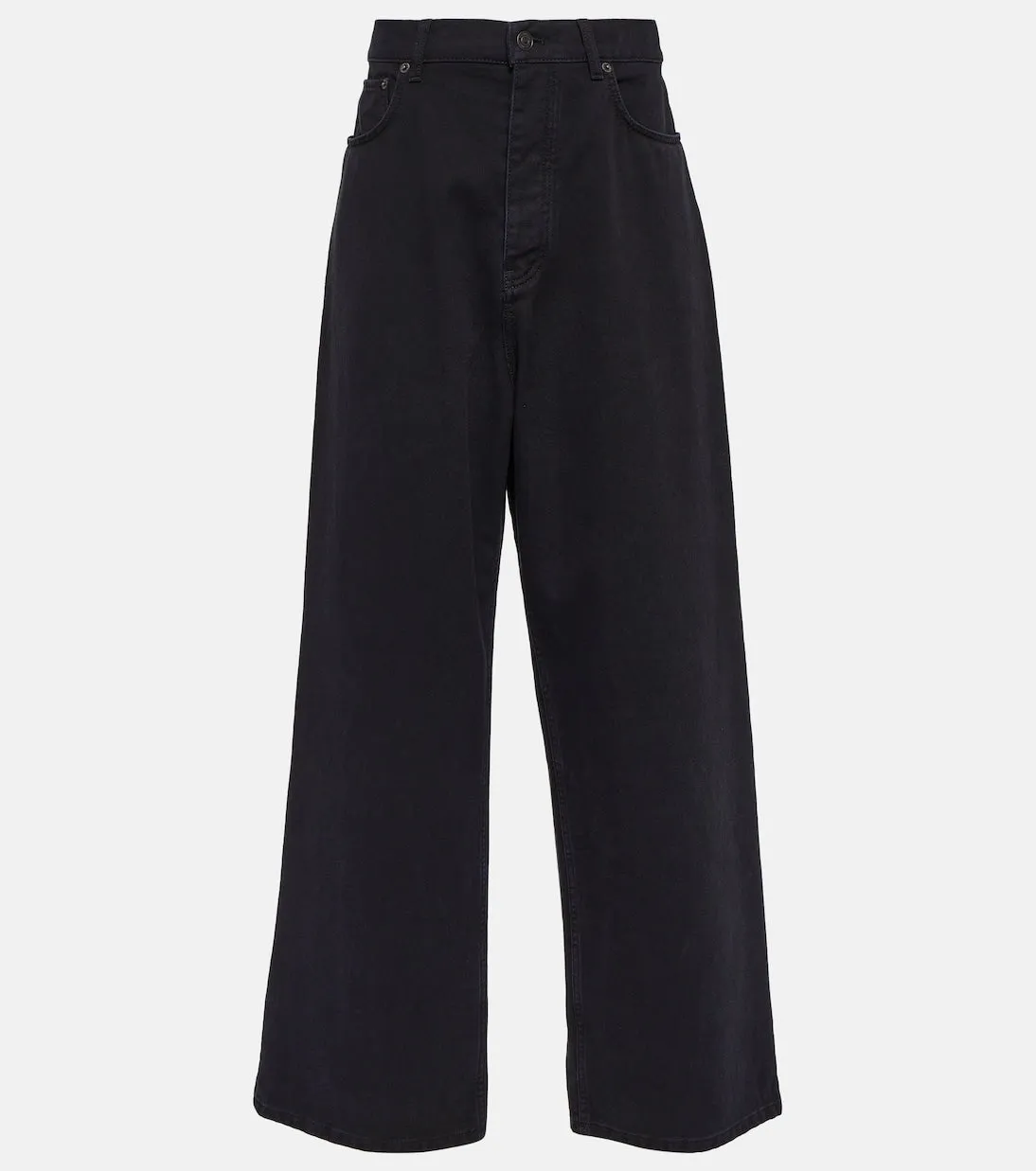 Balenciaga Low Rise Wide Leg Jeans, Black