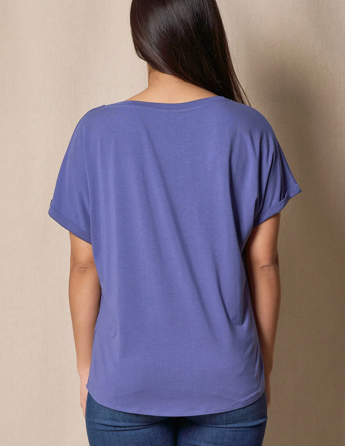 Bamboo / Organic Cotton V-Neck Dolman Top - Marlin-Small Only