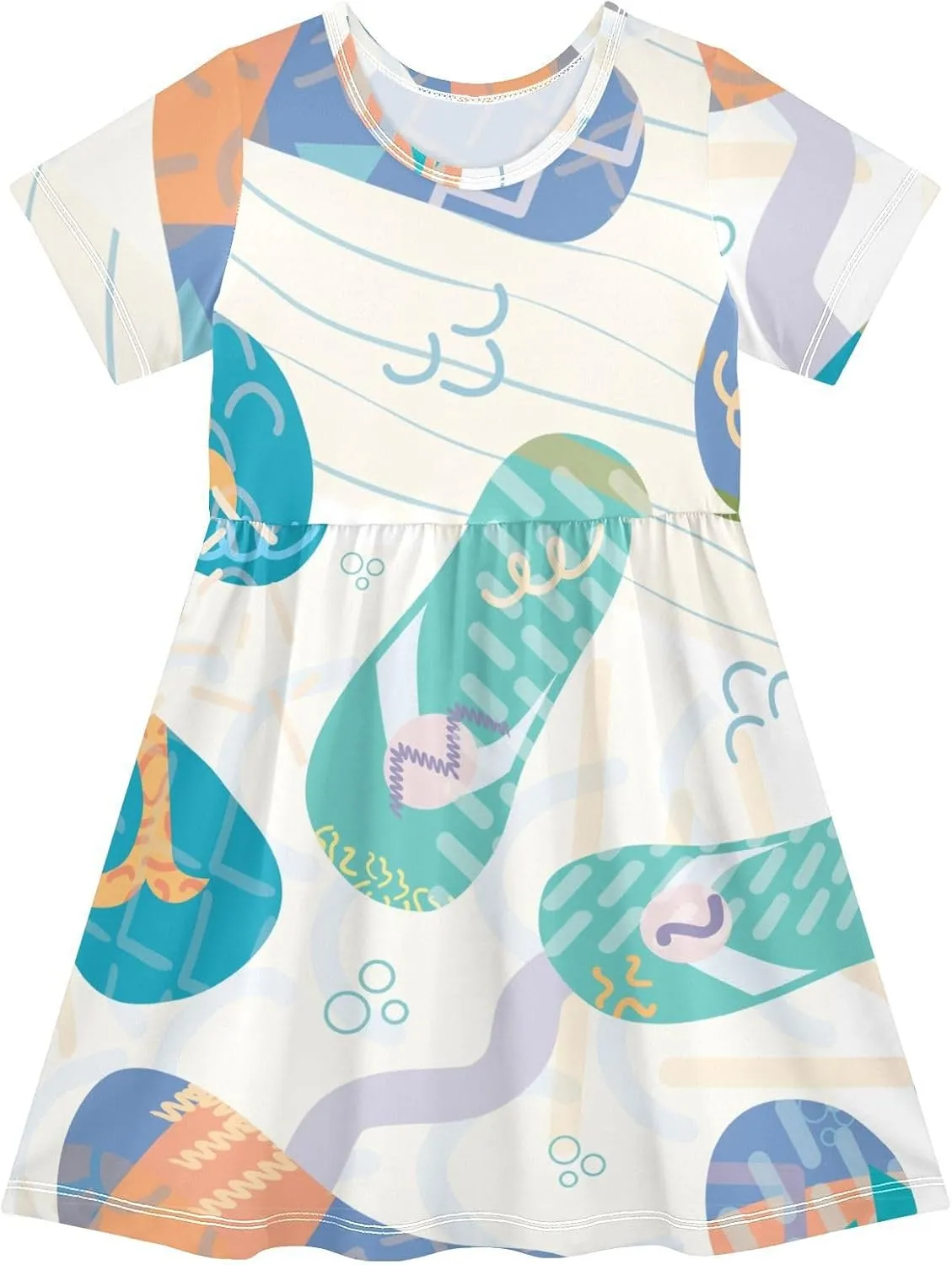 Boccsty Flip Flop Shoe Sandals Beach Baby Girls Dress Kids Toddler Sundress Party Summer Dresses 2T