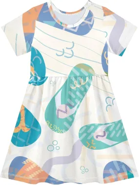 Boccsty Flip Flop Shoe Sandals Beach Baby Girls Dress Kids Toddler Sundress Party Summer Dresses 2T