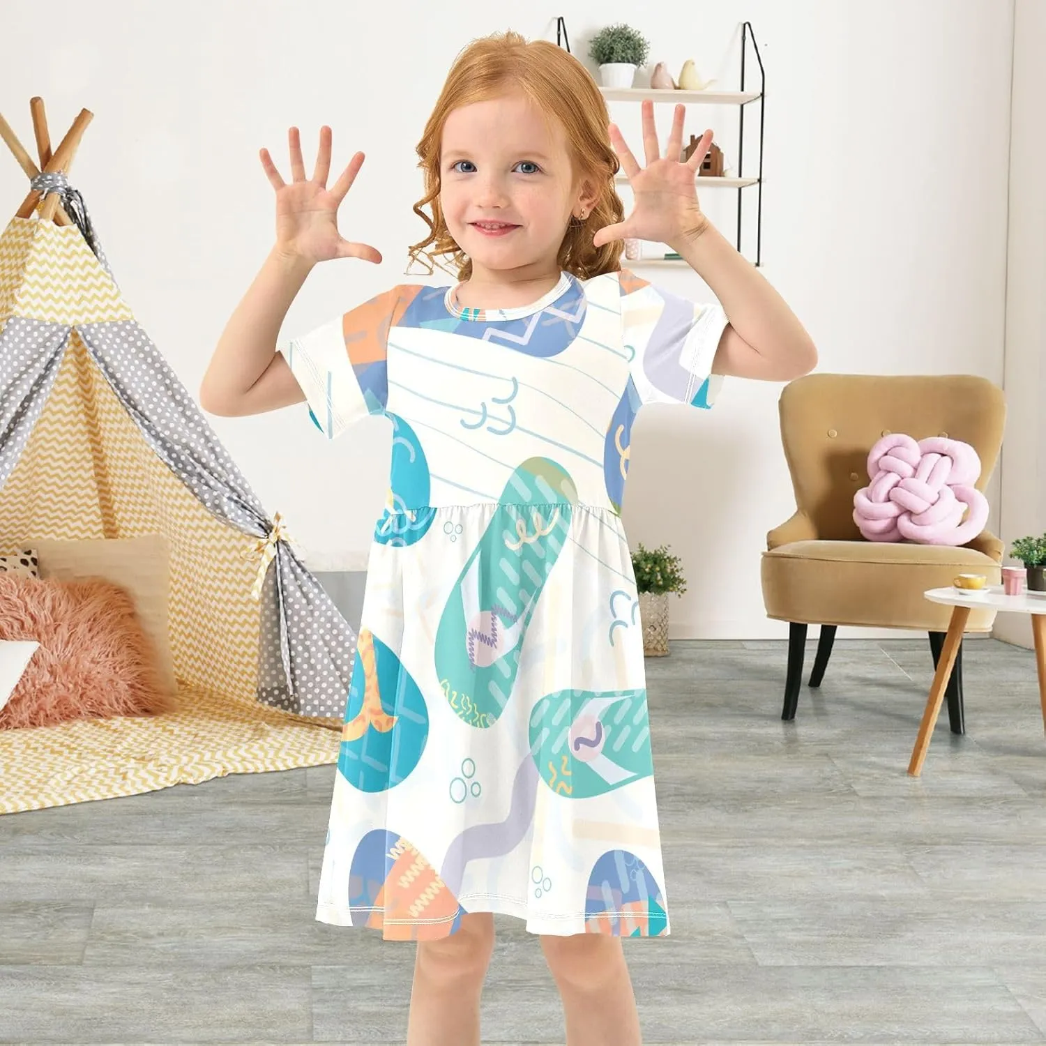 Boccsty Flip Flop Shoe Sandals Beach Baby Girls Dress Kids Toddler Sundress Party Summer Dresses 2T