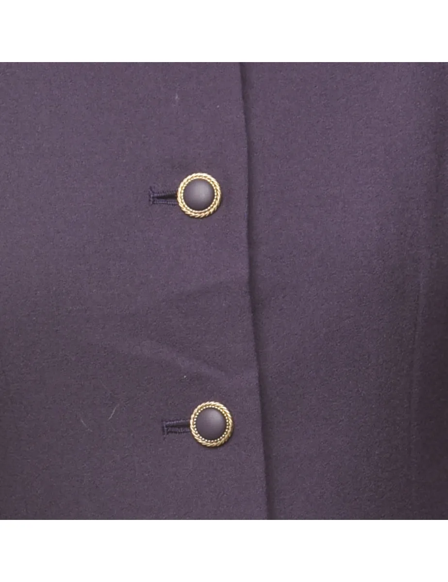 Button Front Purple Jacket - M