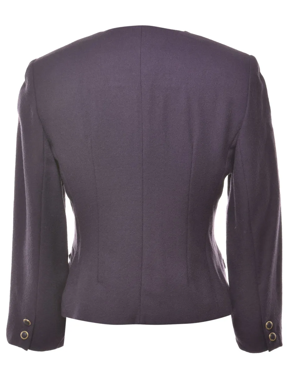 Button Front Purple Jacket - M