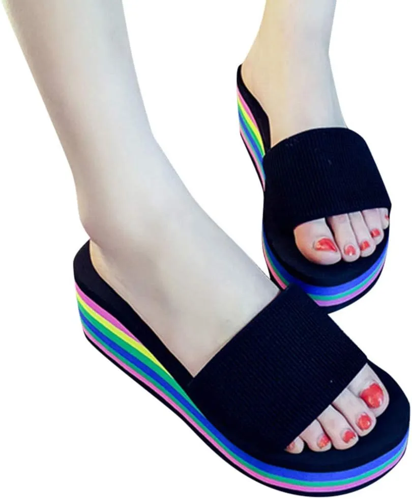 High Beach Sandals Bath Women's Platform Slippers Wedge Heel Shoes Women's Slipper Sandals for Women 2025