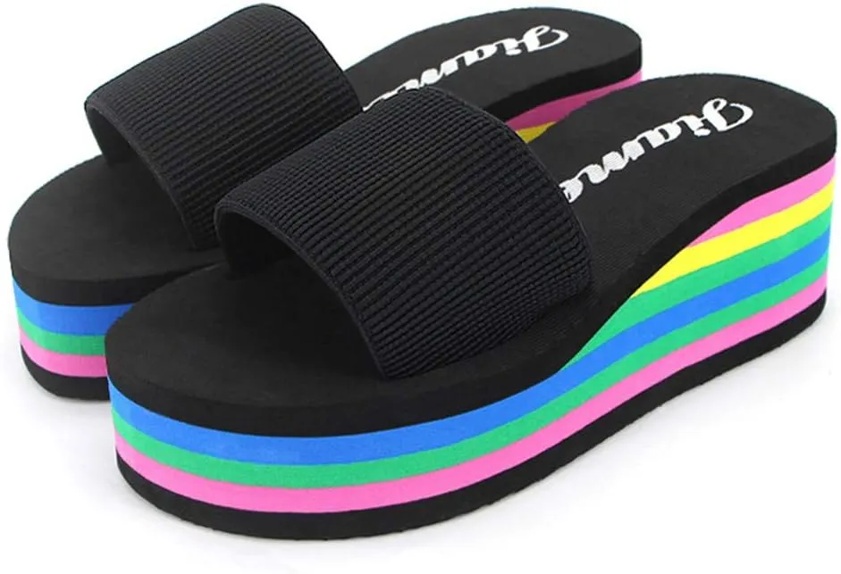 High Beach Sandals Bath Women's Platform Slippers Wedge Heel Shoes Women's Slipper Sandals for Women 2025