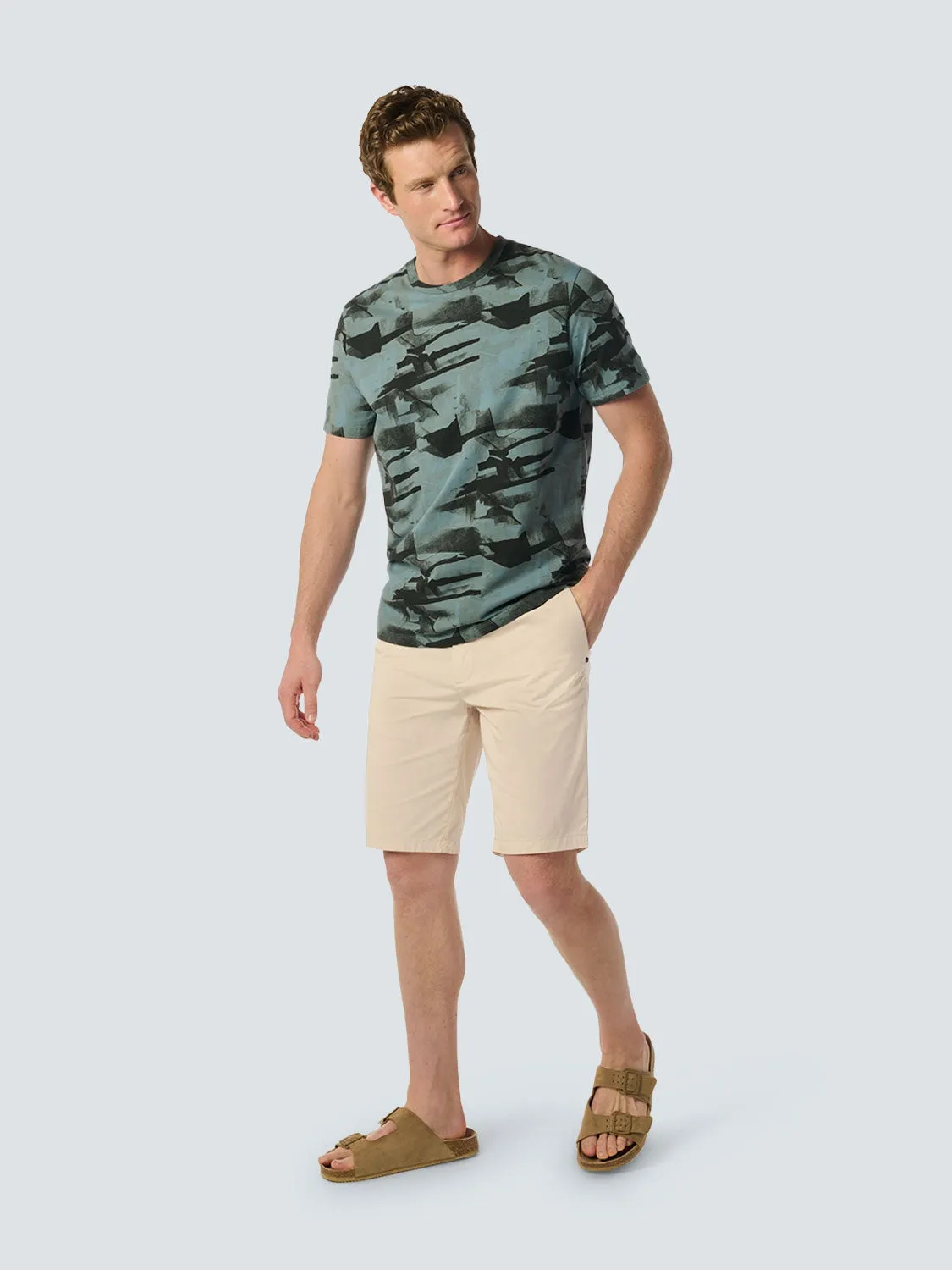Leisure Short with Stretch and Elastic Band | Cement