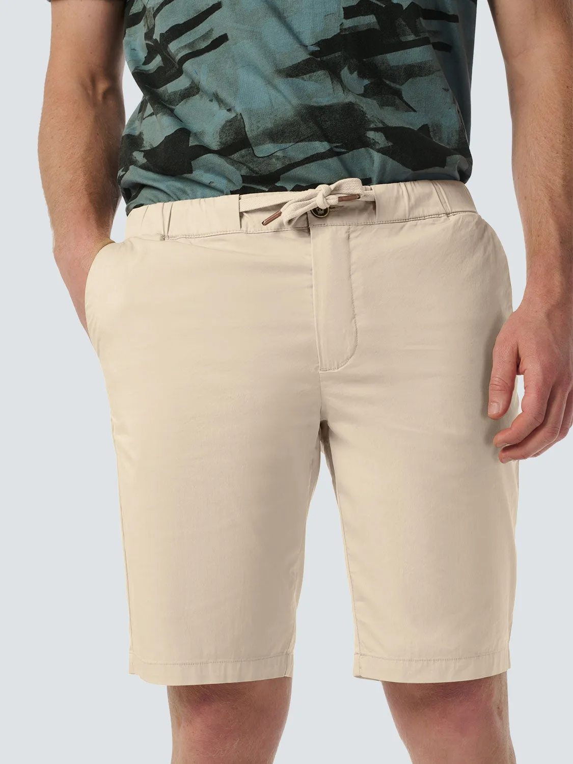 Leisure Short with Stretch and Elastic Band | Cement