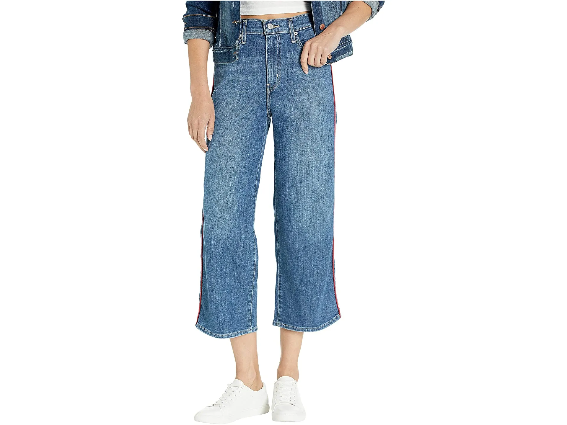 Levi's® Womens Mile High Wide Leg Pipe Down Crop Jeans