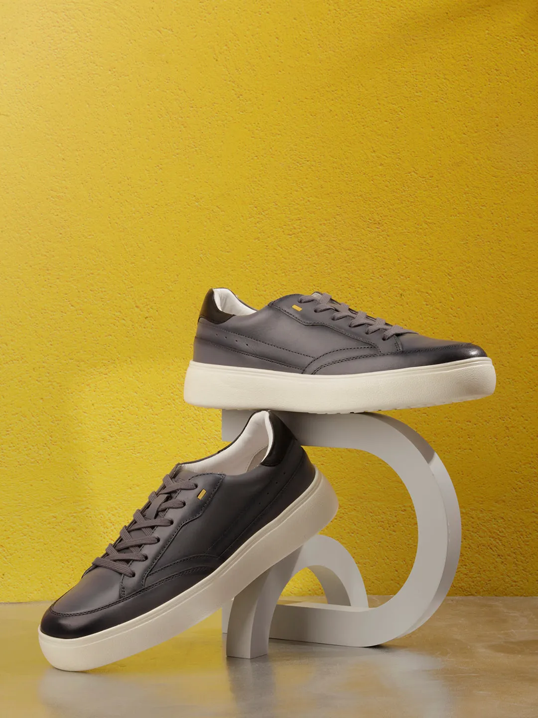 Stylish Mens Grey Leather Sneaker with Premium Quality (ID3091)