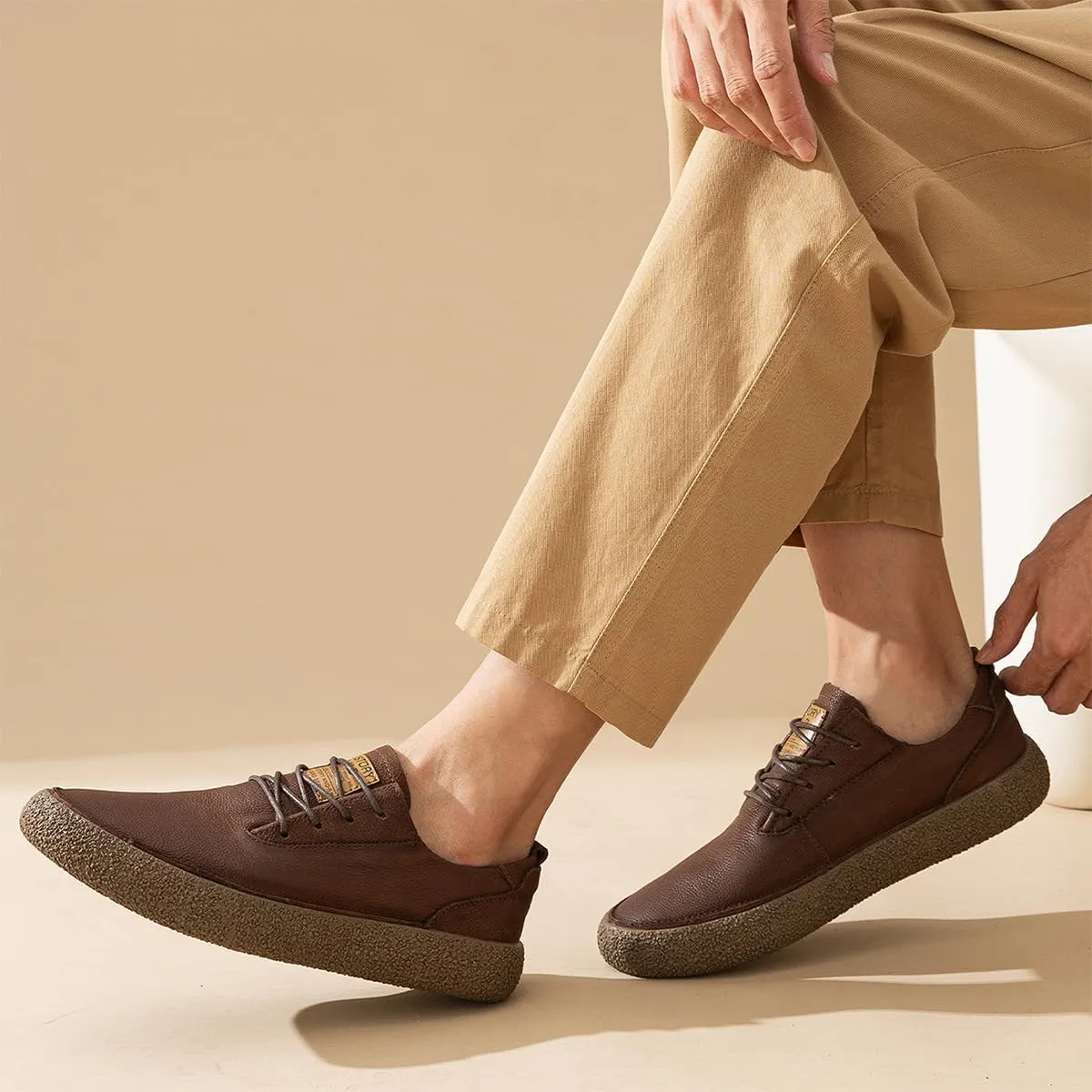 Men's Fashion Sneakers Leather Casual Dress Shoes Breathable Oxford Shoes for Men
