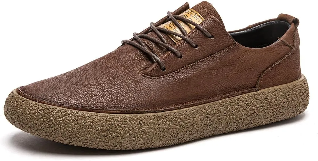 Men's Fashion Sneakers Leather Casual Dress Shoes Breathable Oxford Shoes for Men