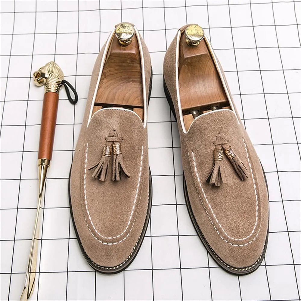 Men's Loafers Dress Shoes Slip-on Formal Tassel Tuxedo Suit Shoes