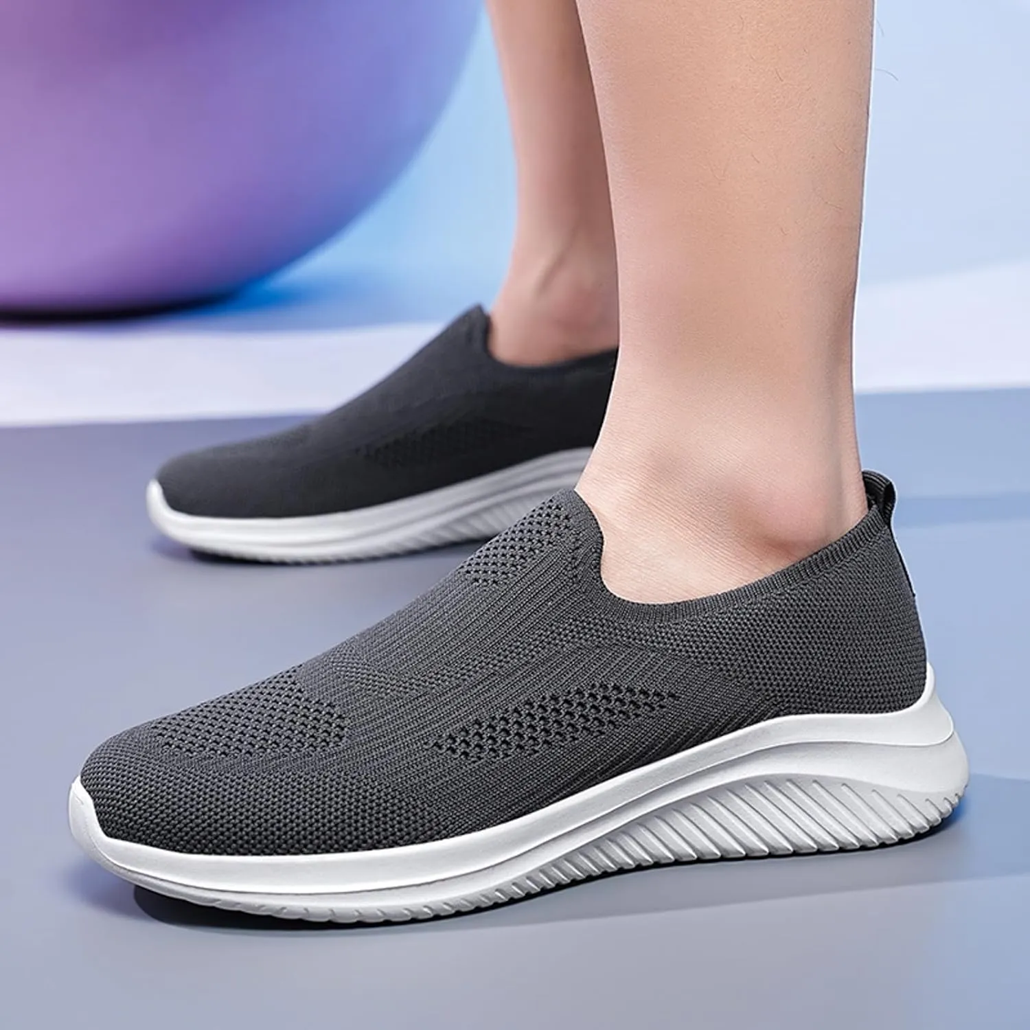 Men's Walking Shoes Lightweight Slip on Sneakers Breathable Comfortable Tennis Shoes Casual Trainers Athletic Shoes