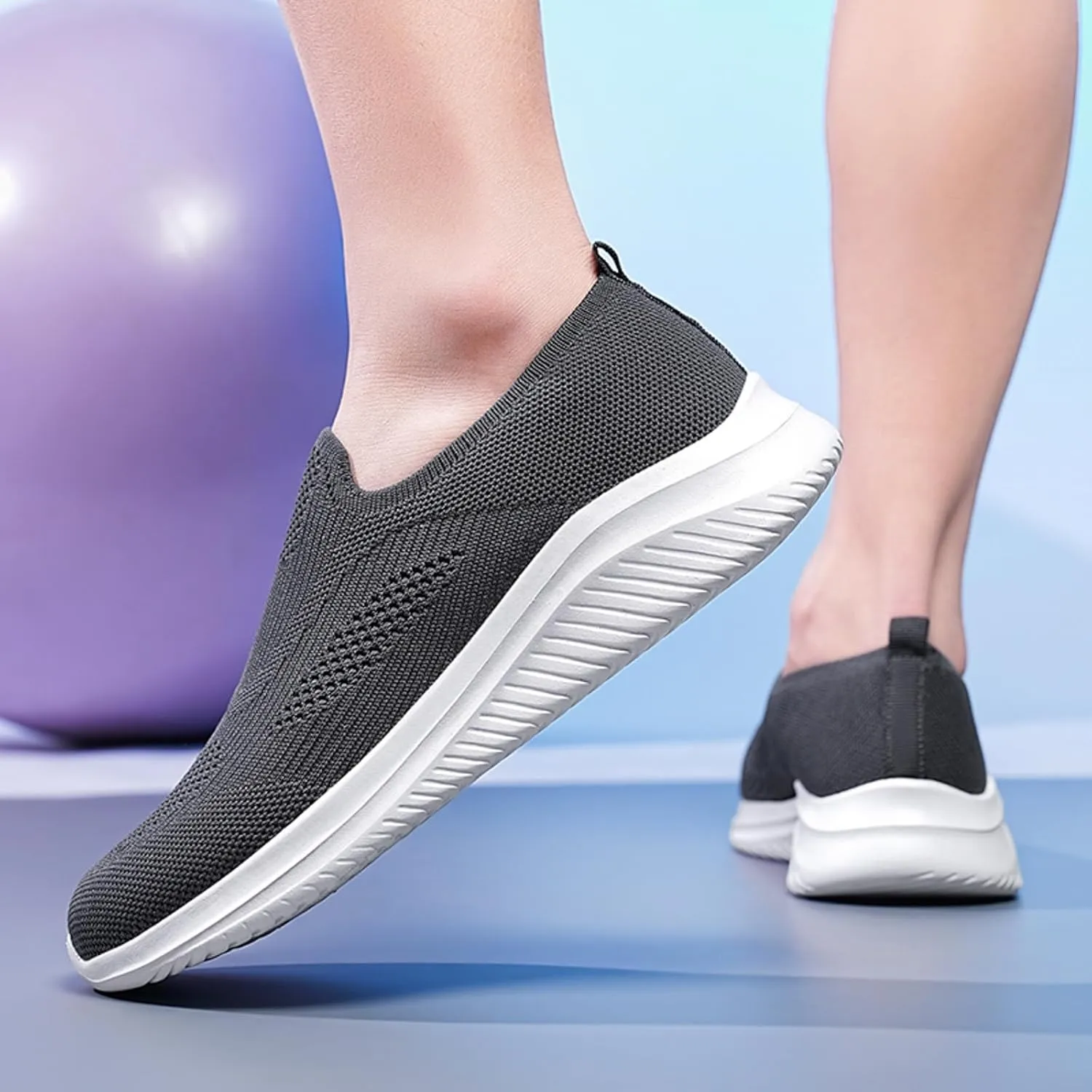 Men's Walking Shoes Lightweight Slip on Sneakers Breathable Comfortable Tennis Shoes Casual Trainers Athletic Shoes