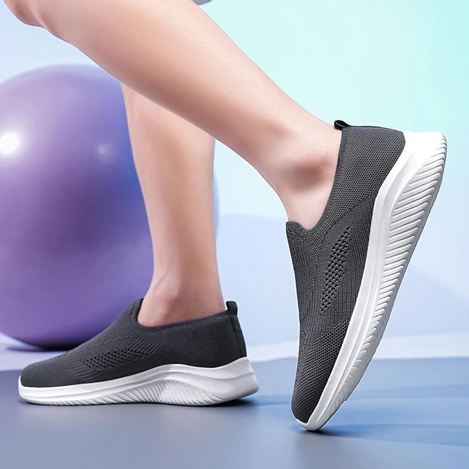 Men's Walking Shoes Lightweight Slip on Sneakers Breathable Comfortable Tennis Shoes Casual Trainers Athletic Shoes