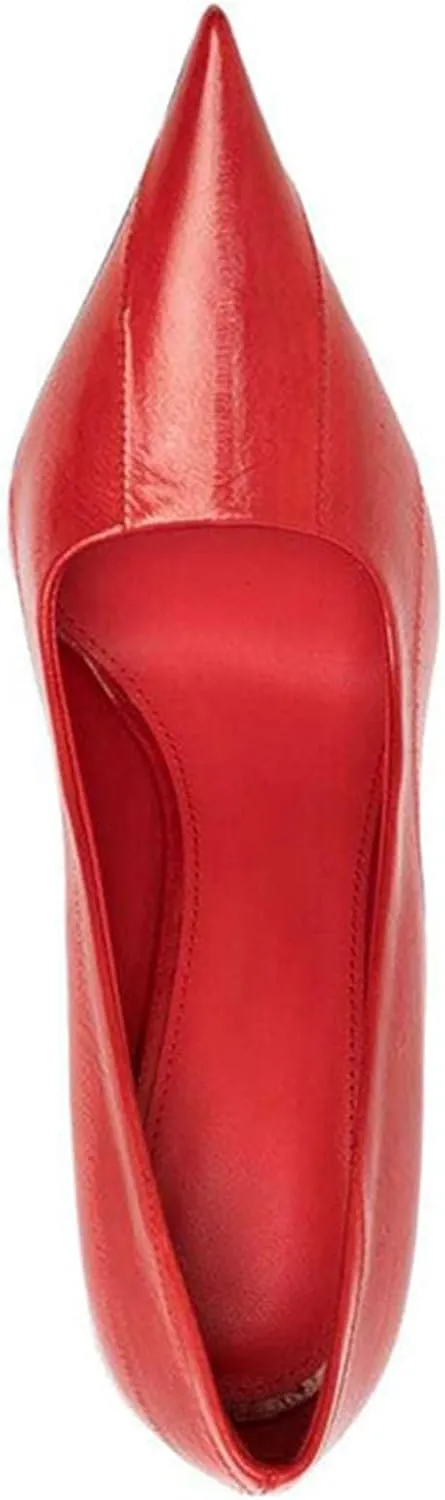 Sexy Women's Elegant Strange Style Heel Pumps, Large Size Fashion Ponited Toe High Heels for Party, Banquet and Fashion Show,8,Red