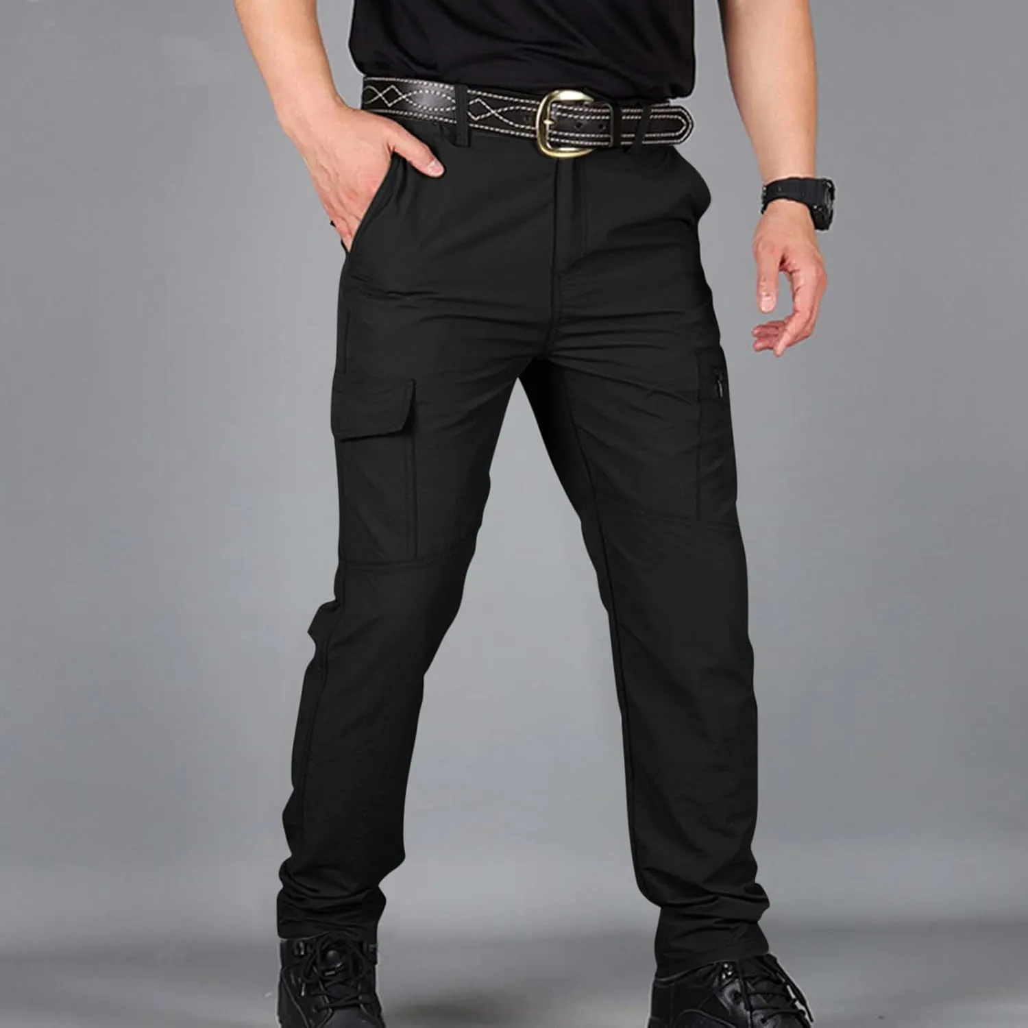 Tactical Hiking Cargo Pants for Men Ripstop Waterproof Stretch Pants Quick Dry Baggy Utility Outdoor Apparel