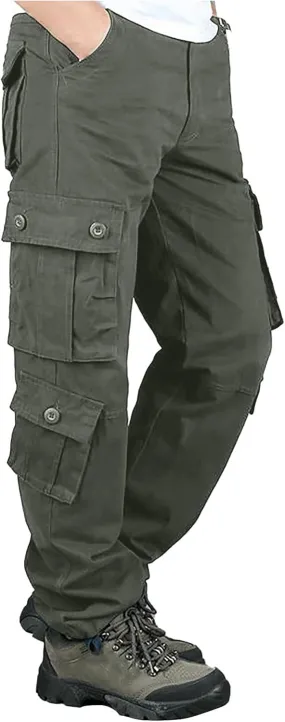 Tactical Work Cargo Pants for Men Ripstop Waterproof Stretch Pants Elastic Waist Baggy Utility Outdoor Apparel