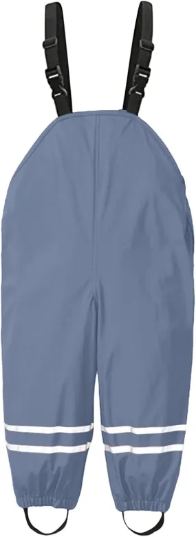 Toddlers Girls Boys Rain Bib Pants Raincoat Windproof Reflective Strips Adjustable Shoulder Strap Outwear