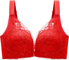 Underwire Front Buckle Bra - Adjustable Strap for Big Bust