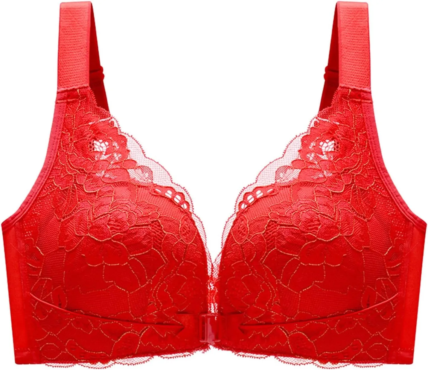 Underwire Front Buckle Bra - Adjustable Strap for Big Bust