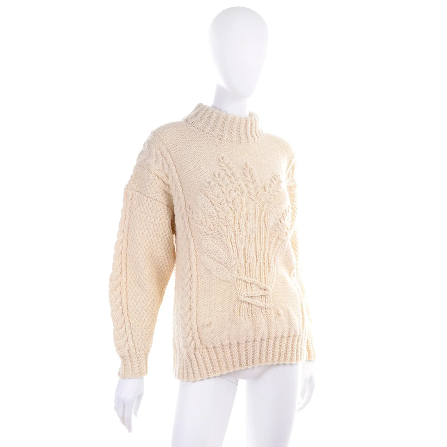 Vintage Norm Thompson Wool Fisherman's Sweater