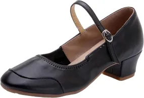 Women Pumps Low Heel Chunky Mary Janes Comfortable Work Shoes T Strap Dress Shoes for Dancing Wedding