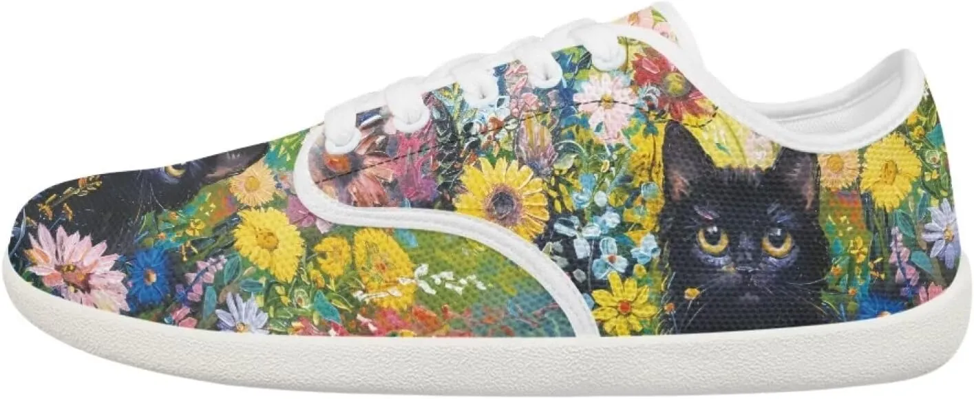 Women's Cat Running Barefoot Sneakers Casual Leisure Driving Loafers Lace-Up Outdoor Walking Shoes