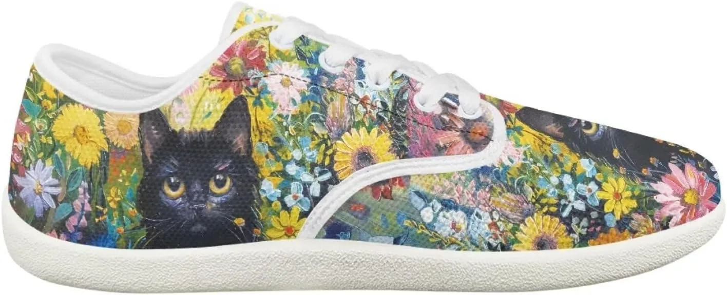 Women's Cat Running Barefoot Sneakers Casual Leisure Driving Loafers Lace-Up Outdoor Walking Shoes