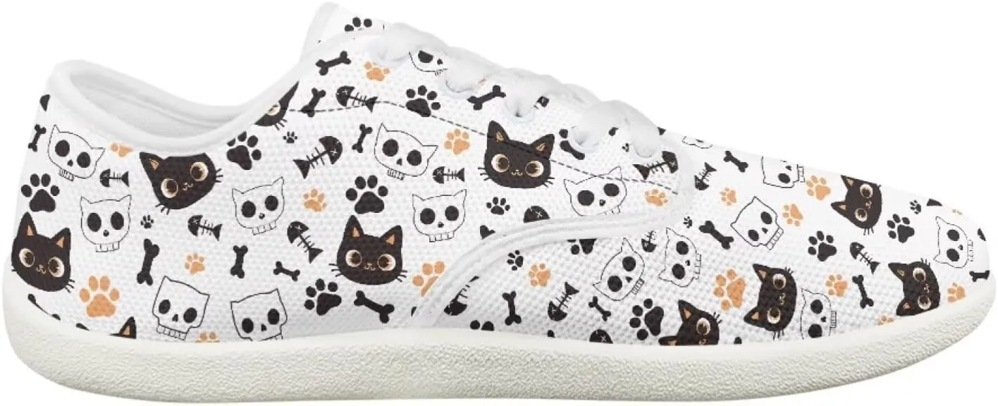 Women's Cat Running Barefoot Sneakers Casual Leisure Driving Loafers Lace-Up Outdoor Walking Shoes