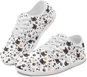 Women's Cat Running Barefoot Sneakers Casual Leisure Driving Loafers Lace-Up Outdoor Walking Shoes