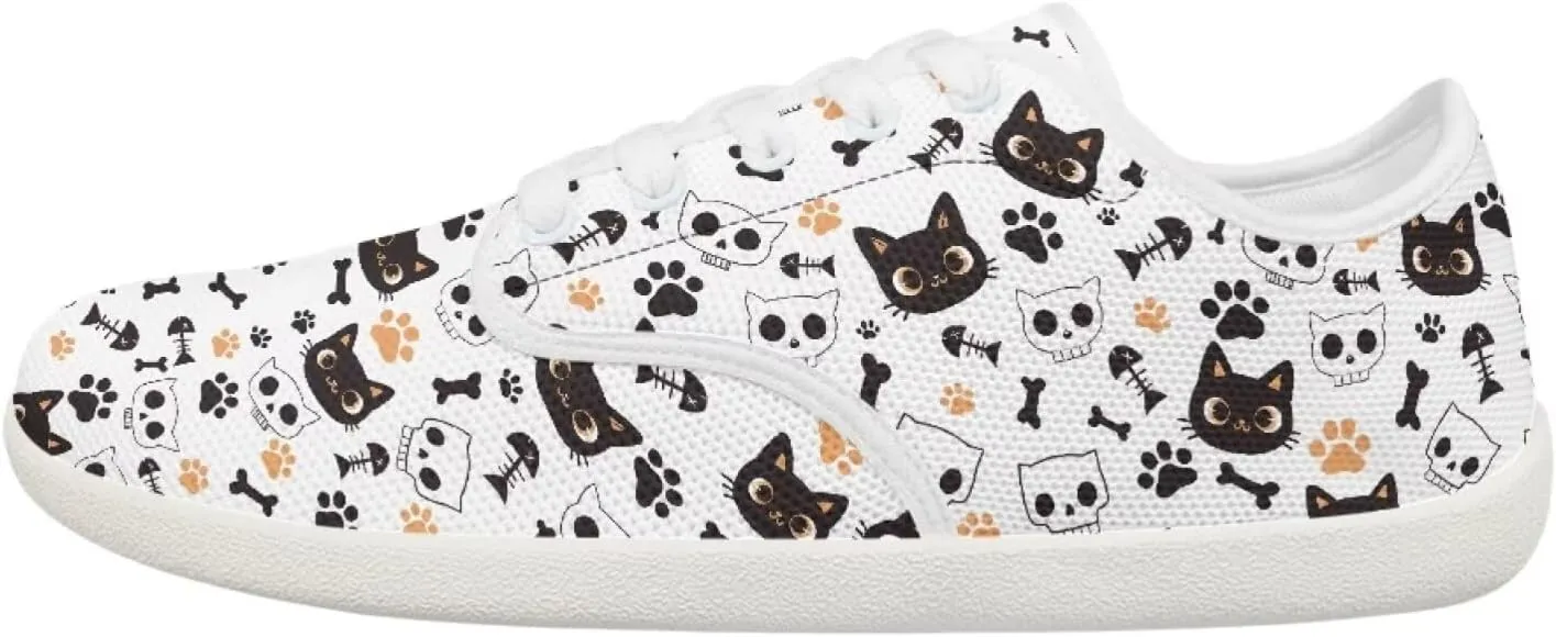Women's Cat Running Barefoot Sneakers Casual Leisure Driving Loafers Lace-Up Outdoor Walking Shoes