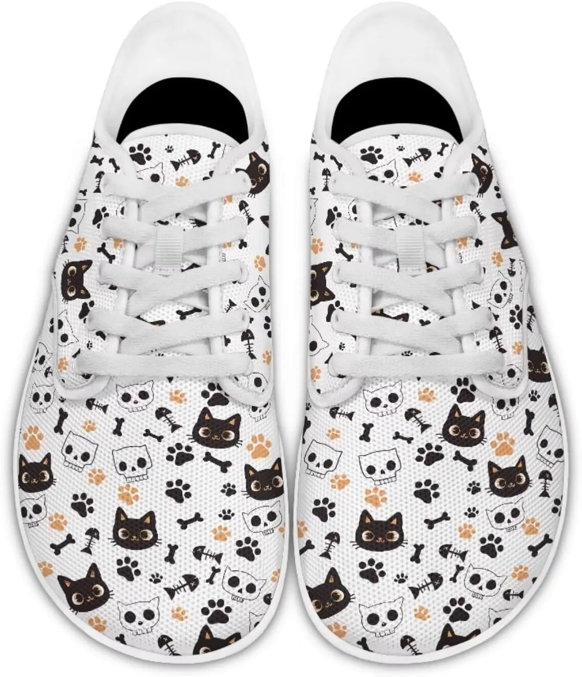Women's Cat Running Barefoot Sneakers Casual Leisure Driving Loafers Lace-Up Outdoor Walking Shoes
