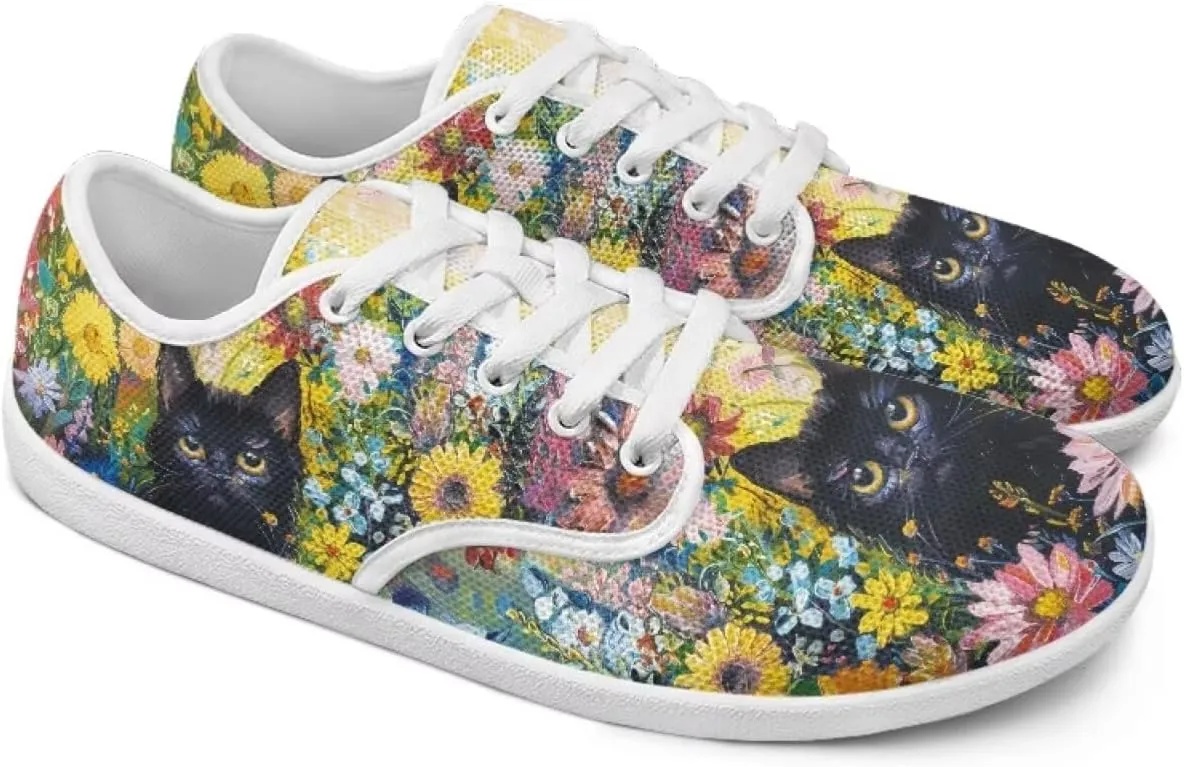 Women's Cat Running Barefoot Sneakers Casual Leisure Driving Loafers Lace-Up Outdoor Walking Shoes