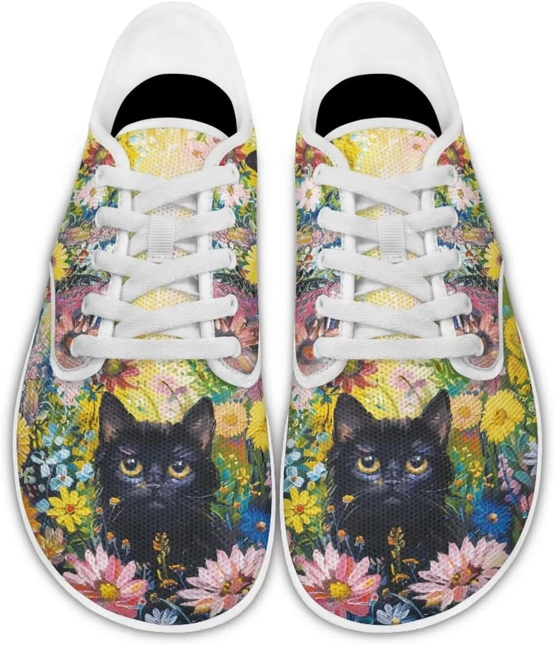 Women's Cat Running Barefoot Sneakers Casual Leisure Driving Loafers Lace-Up Outdoor Walking Shoes