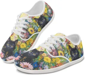 Women's Cat Running Barefoot Sneakers Casual Leisure Driving Loafers Lace-Up Outdoor Walking Shoes