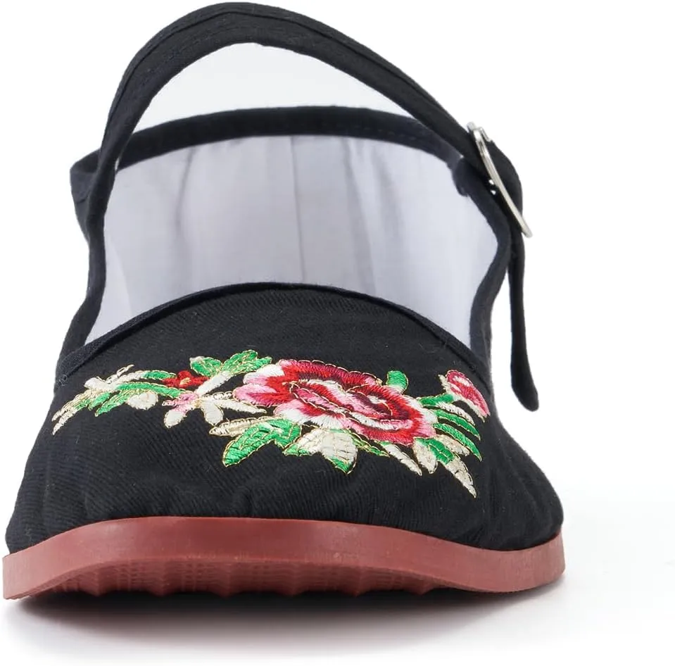 Womens Classic China Flats, Casual China Doll Shoes, Cotton Mary Janes, Chinese Tai Chi Shoes