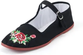 Womens Classic China Flats, Casual China Doll Shoes, Cotton Mary Janes, Chinese Tai Chi Shoes