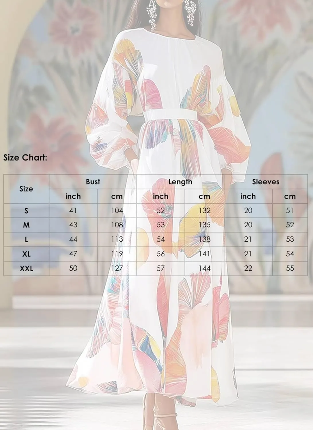 Women's Dresses Sophisticated Round Neck Puff Long Sleeves Dress Formal Floral Print A Line Maxi Dress Wedding Guest Dresses