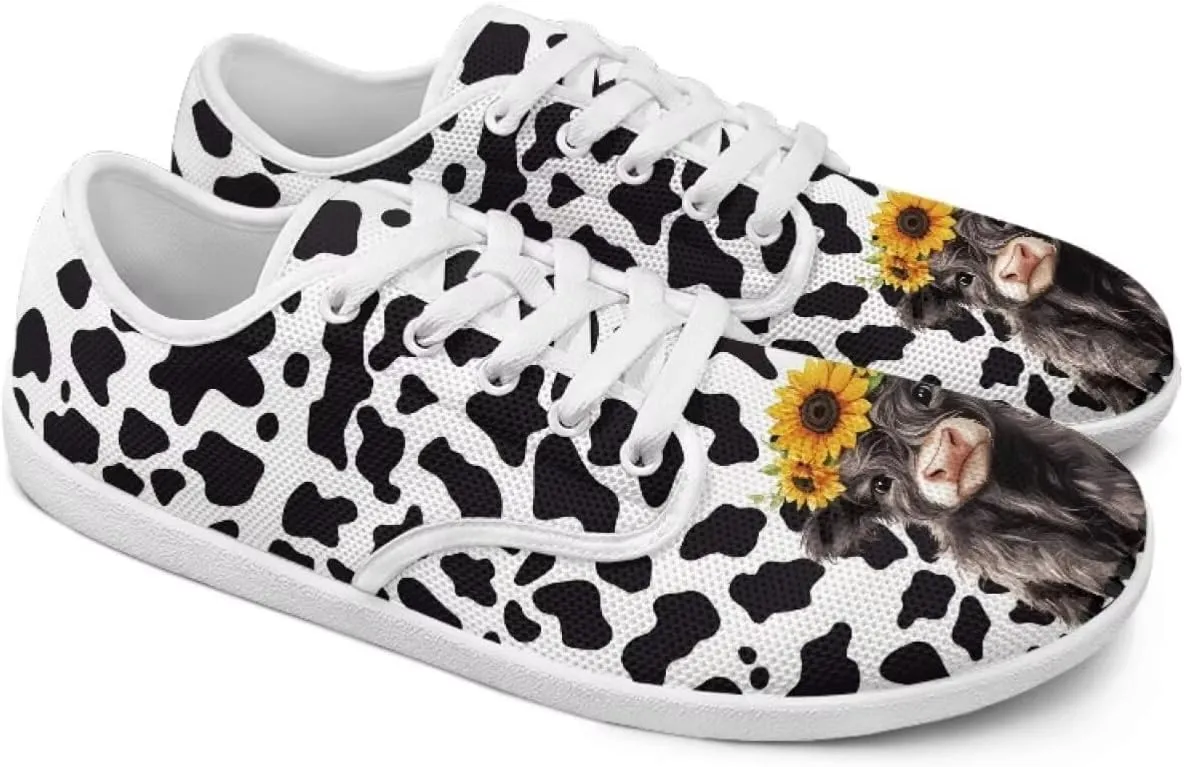 Women's Highland Cattle Running Shoe Leisure Business Loafer Flat Outdoor Walking Platform Sneaker