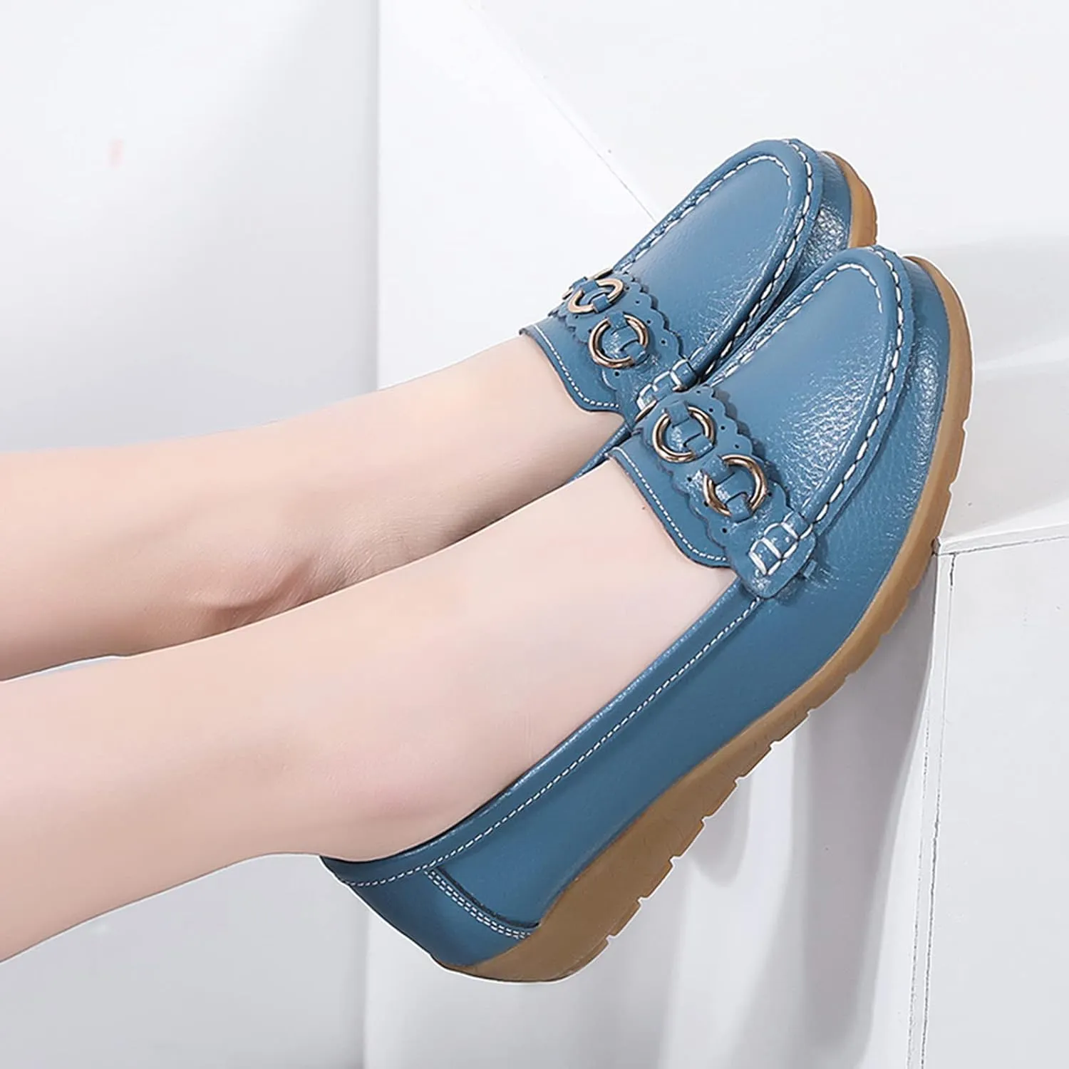 Womens Slip On Shoes Comfortable Dress Shoes Lightweight Penny Loafers Dressy Work Flats Business Shoes