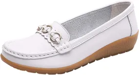 Womens Slip On Shoes Comfortable Dress Shoes Lightweight Penny Loafers Dressy Work Flats Business Shoes